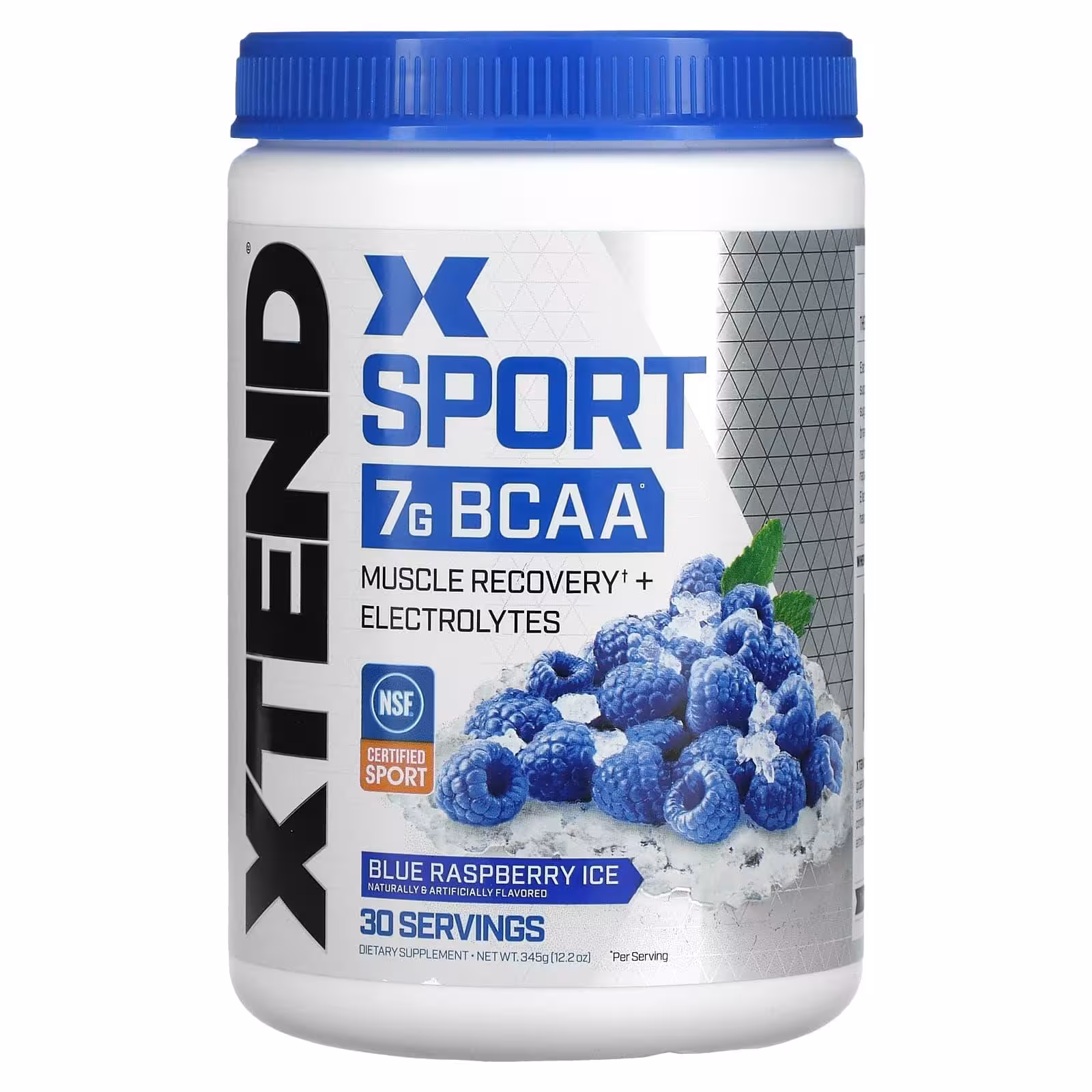 Xtend, Sport, 7 г аминокислот с разветвленной цепью (BCAA), со вкусом голубой малины, 345 г (12,2 ун