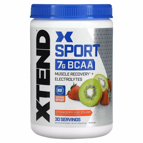 Xtend, Sport, 7 г аминокислот с разветвленной цепью (BCAA), со вкусом клубники и киви, 345 г (12,2 у