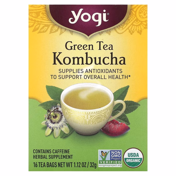 Yogi Tea, зеленый чай комбуча, 16 чайных пакетиков, 32 г (1,12 унции)