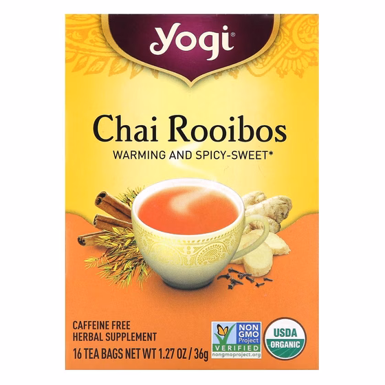 Yogi Tea, чай ройбуш, без кофеина, 16 чайных пакетиков, 36 г (1,27 унции)