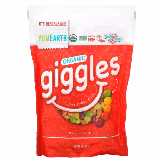 YumEarth, Organic Giggles, органические конфеты, 142 г