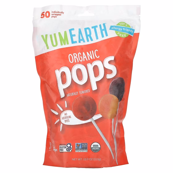 YumEarth, Органические леденцы, любимое ассорти, 50 леденцов, 310 г