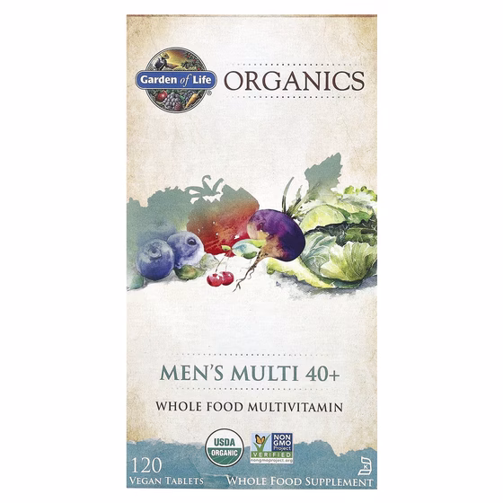 Garden of Life, MyKind Organics, мультивитамины для мужчин от 40 лет, 120 веганских таблеток