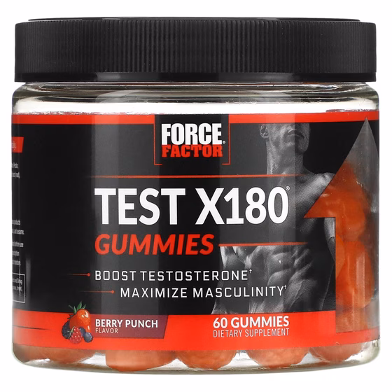 Force Factor, Test X180, улучшение уровня тестостерона, ягодный пунш, 60 жевательных таблеток, шт
