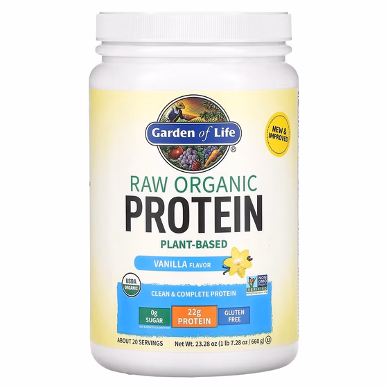 Garden of Life, RAW, Протеин органический, ваниль, 660г