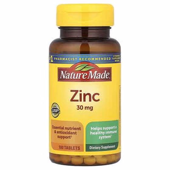 Nature Made, Цинк, 30 мг, 100 таблеток, шт