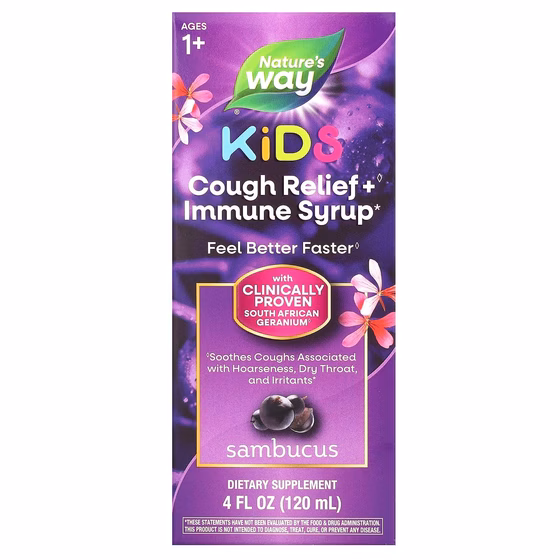 Nature's Way, Sambucus Relief, сироп от кашля, для детей от 1 года, с бузиной, 120 мл (4 жидк. Унции