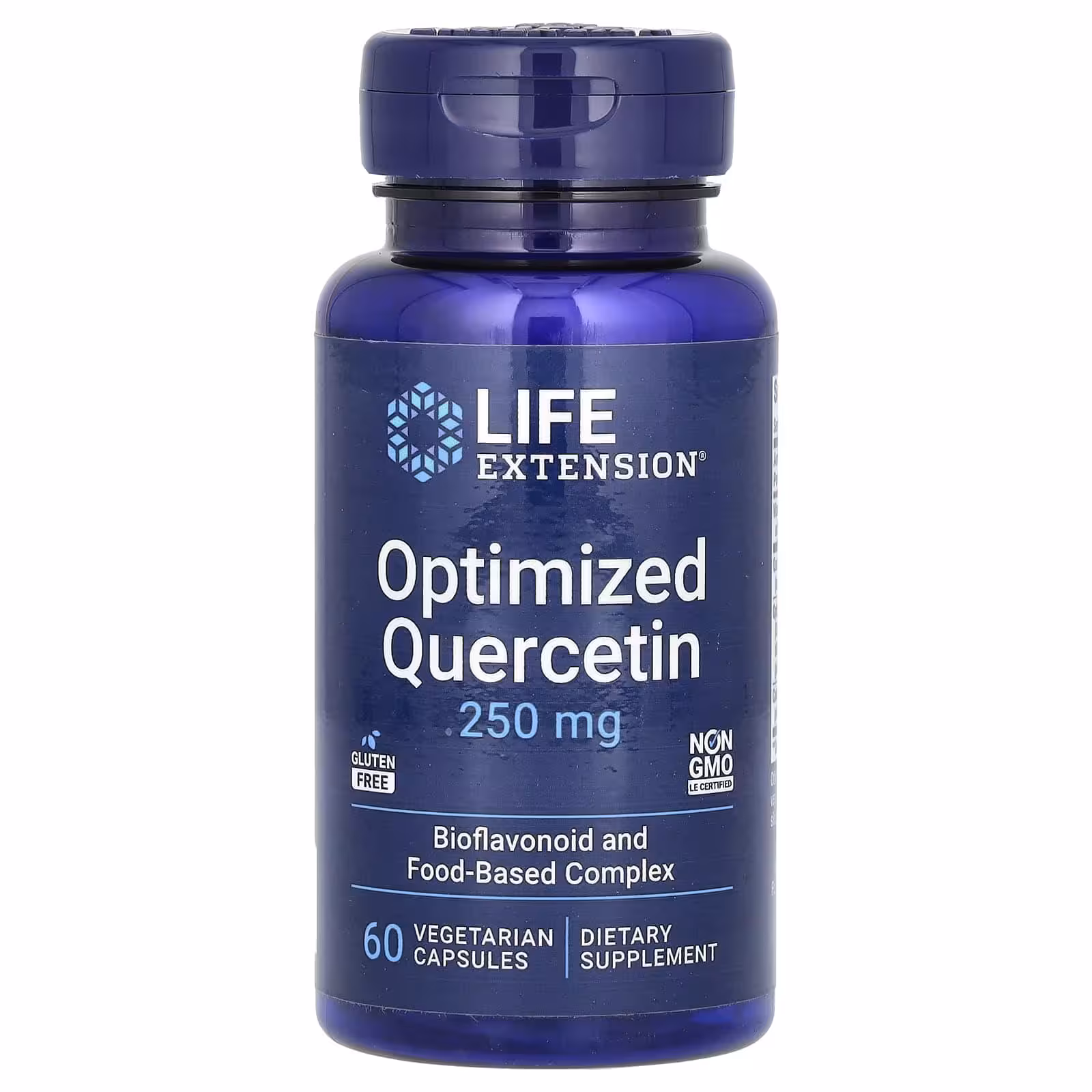 Life Extension, Кверцетин в оптимизированной форме, 250 мг, 60 вегетарианских капсул