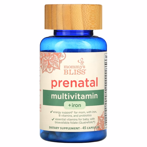 Mommy's Bliss, пренатальные витамины с железом, 45 капсул