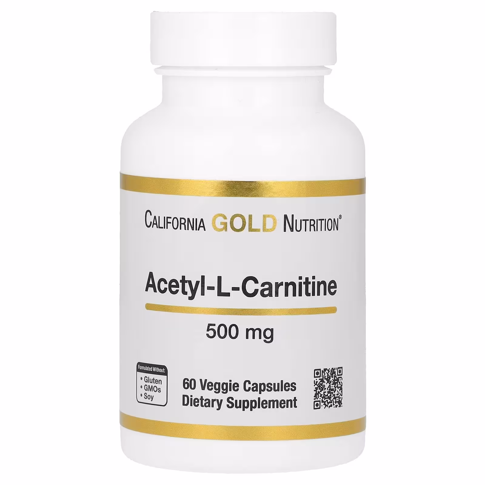 California Gold Nutrition, ацетил-L-карнитин, 500 мг, 60 растительных капсул