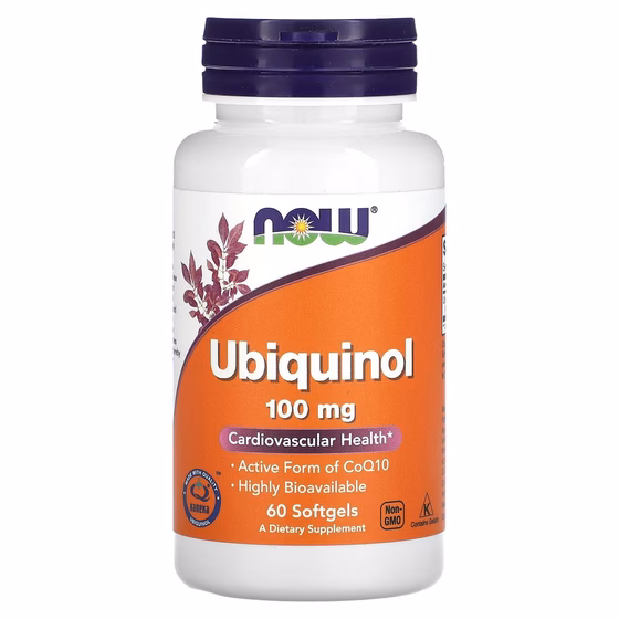 NOW Foods, Убихинол, 100 мг, 60 мягких таблеток