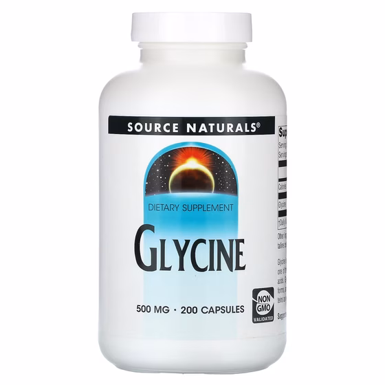 Source Naturals, глицин, 500 мг, 200 капсул