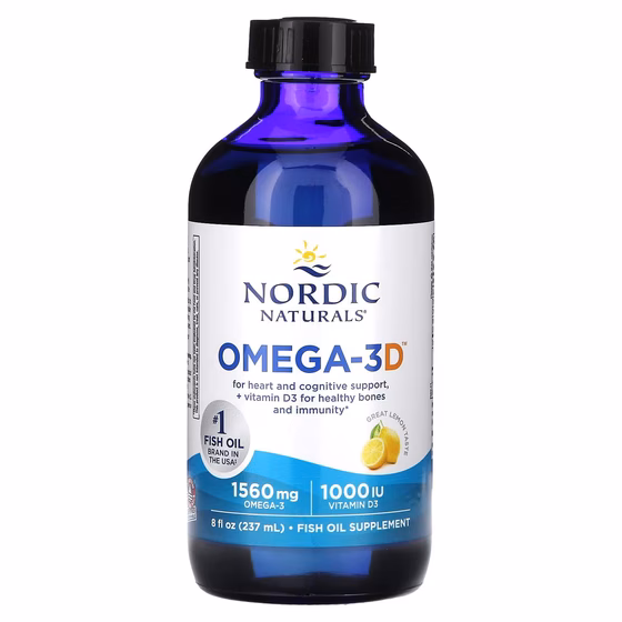 Nordic Naturals, Omega-3D, Lemon, 237 мл (8 жидких унций)
