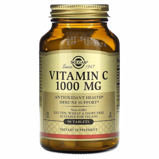 Solgar, витамин C, 1000 мг, 90 таблеток