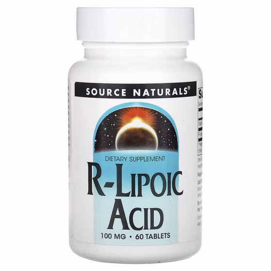 Source Naturals, R-липоевая кислота, 100 мг, 60 таблеток