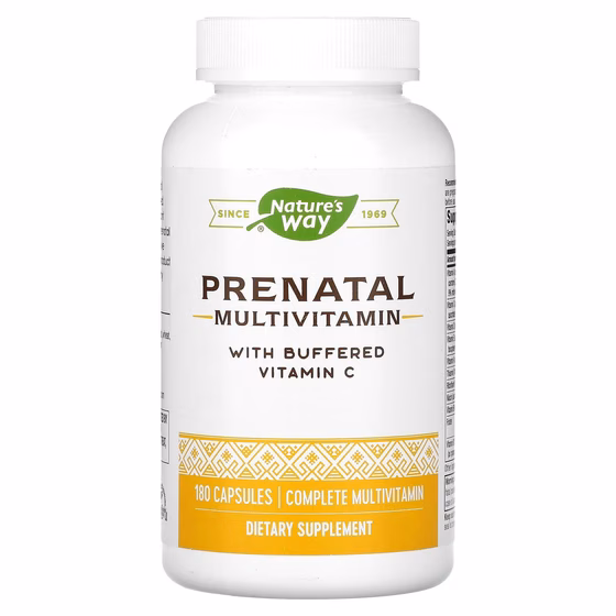 Nature's Way, мультивитамины для беременных с буферизованным витамином C, 180 капсул
