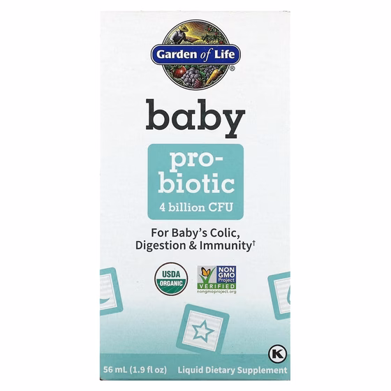 Garden of Life, Baby, Probiotic, пробиотик для детей, 4 млрд КОЕ, 56 мл (1,9 жидк. унций)