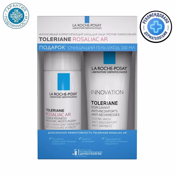 LA roche-posay, Toleriane Rosaliac, Набор: Крем корретирующий 40мл+ Гель-уход очищающий 200мл