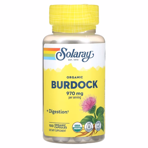 Solaray, органически выращенный лопух, 485 мг, 100 растительных капсул