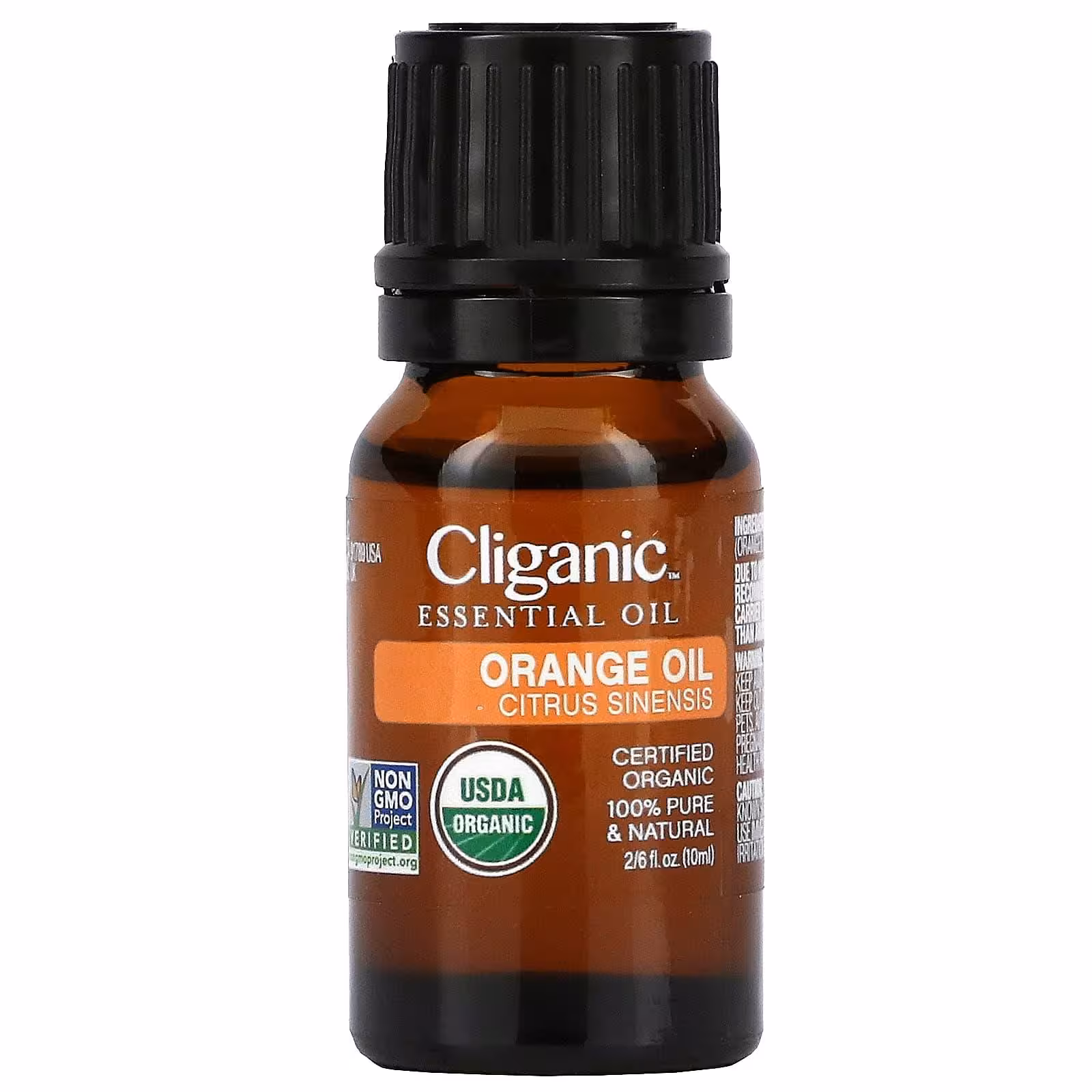 Cliganic, Масло эфирное 100% чистое, апельсин, 10 мл (0,33 жидк. Унции)