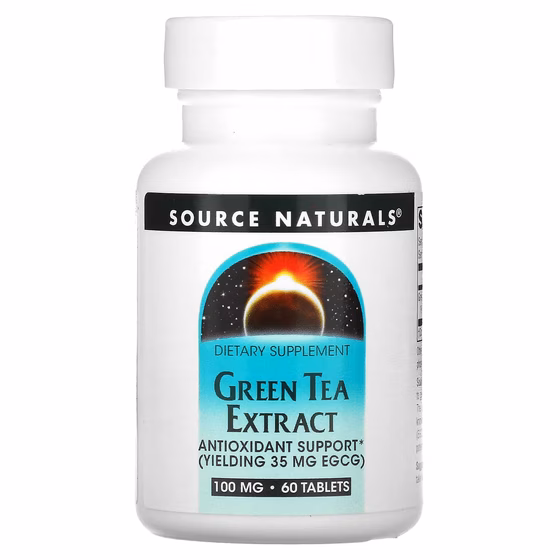 Source Naturals, Экстракт зеленого чая, 100 мг, 60 таблеток