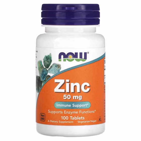 NOW Foods, цинк, 50 мг, 100 таблеток