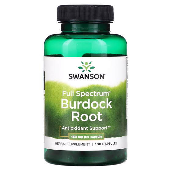Swanson, Корень лопуха полного спектра, 460 мг, 100 капсул