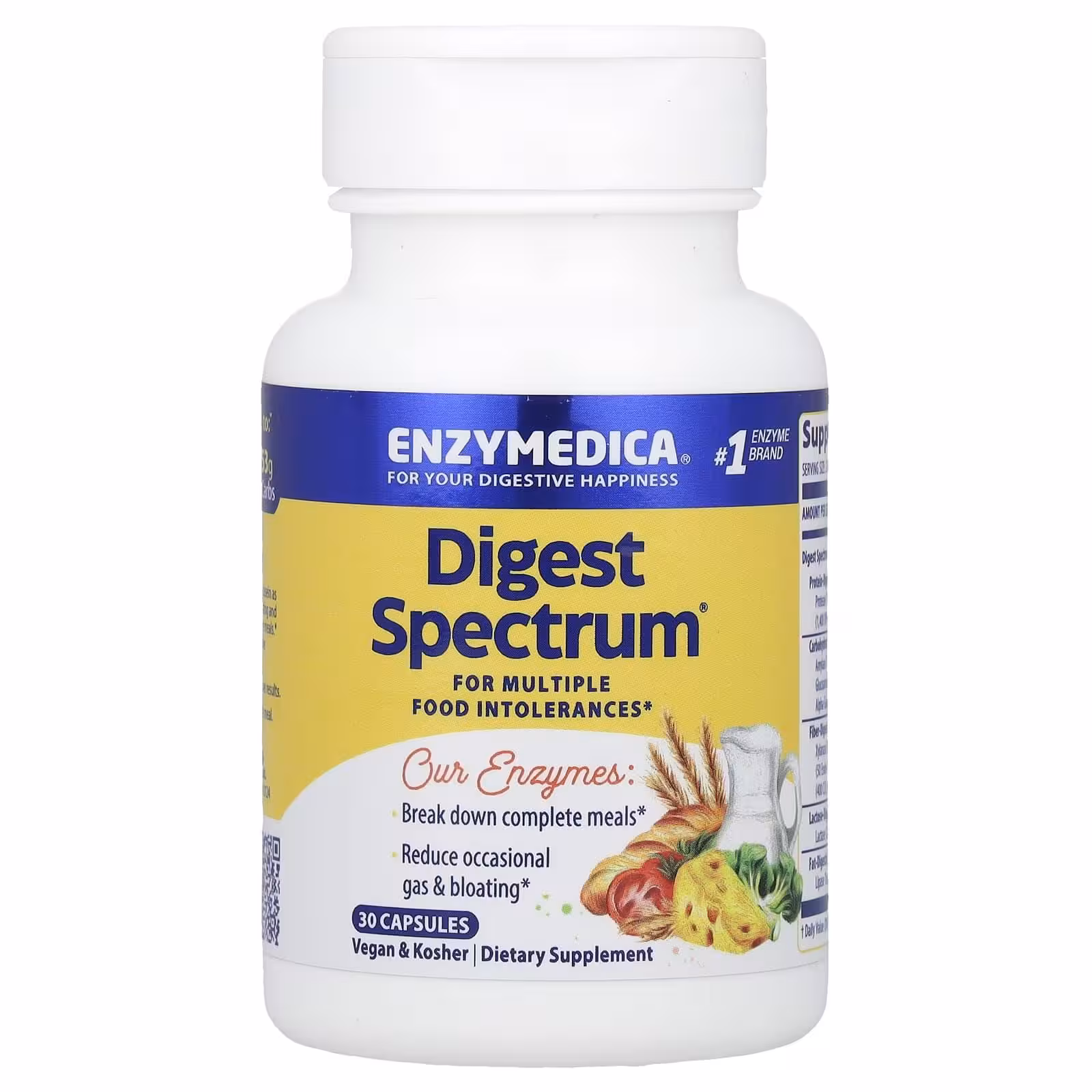 Enzymedica, Digest Spectrum, комплексное средство для пищевой непереносимости, 30 капсул