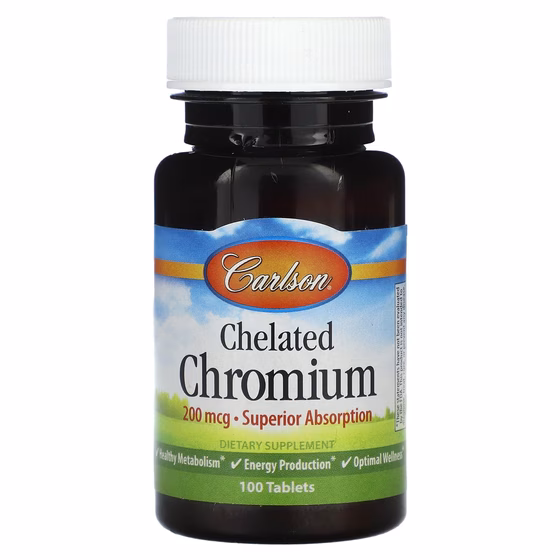Carlson Labs, Хелатный хром, 200 мкг, 100 таблеток