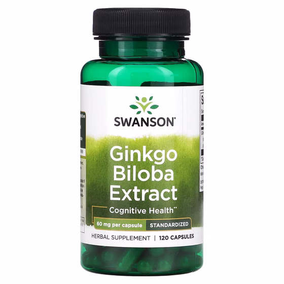 Swanson, Экстракт гинкго билоба, 60 мг, 120 капсул