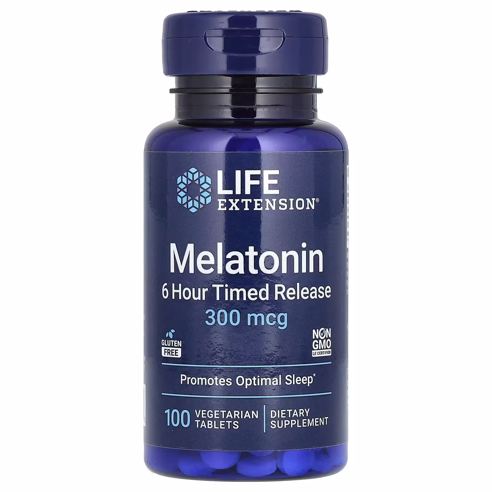 Life Extension, Мелатонин, 6-часовое высвобождение, 300 мкг, 100 растительных таблеток