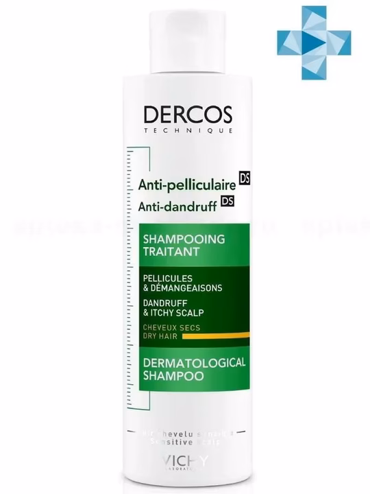 Vichy, Dercos DS, Интенсивный шампунь-уход против перхоти для сухих волос, 200 мл