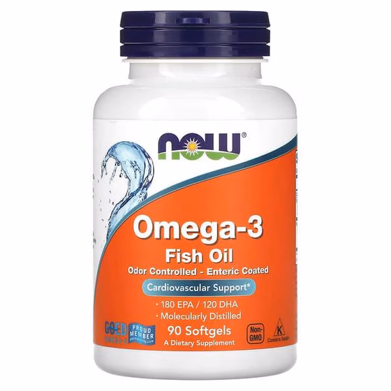 NOW Foods, Рыбий жир с омега-3, 90 мягких таблеток