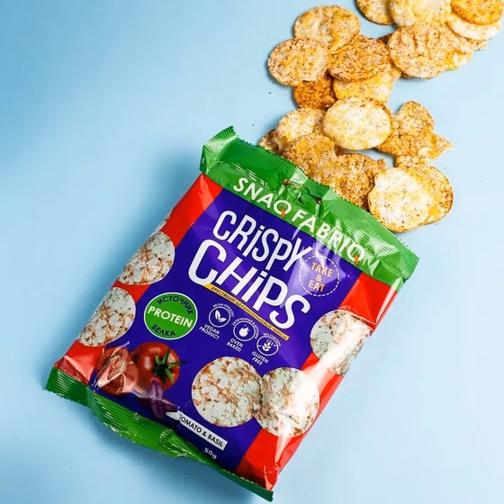 SNAQ FABRIQ, Чипсы цельнозерновые со вкусом Томат и базилик, 50 г