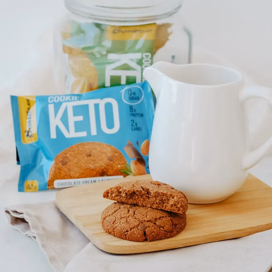 BOMBBAR, Keto, Печенье неглазиронанное cо вкусом шоколадного крема и миндаля, 40