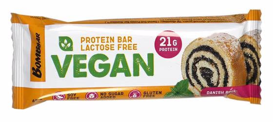 BOMBBAR, Vegan, Батончик неглазированный со вкусом датского рулета, 60 гр
