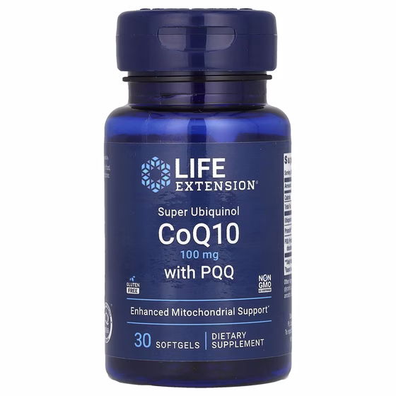 Life Extension, Супер убихинол CoQ10 100 мг, PQQ 10 мг, 30 мягких таблеток