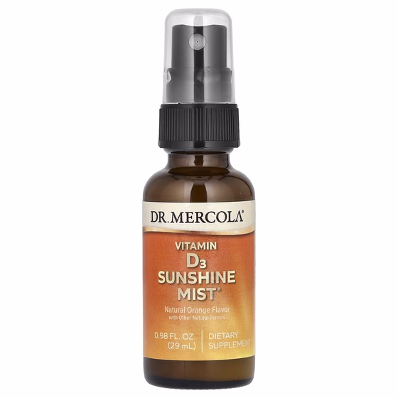 Dr. Mercola, Sunshine Mist, витамин D3, натуральный апельсиновый вкус, 25 мл