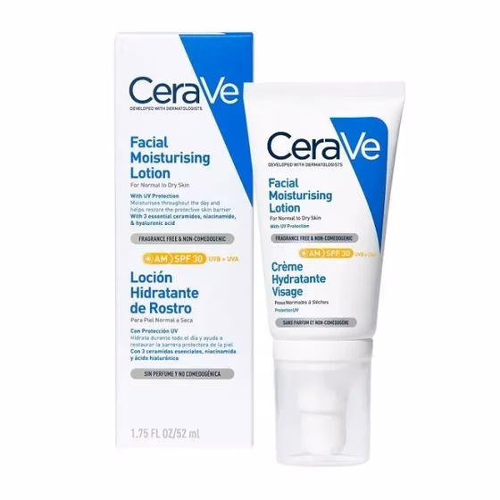 CeraVe, Лосьон SPF30 для сухой и нормальной кожи, 52 мл