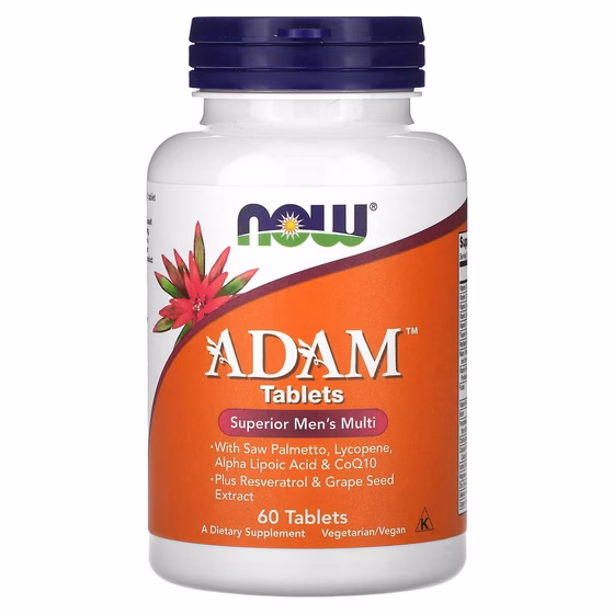 NOW Foods, ADAM, улучшенные мультивитамины для мужчин, 60 таблеток