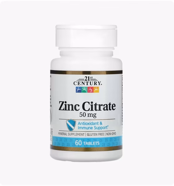 21st Century, Zinc Citrate, 50 mg, 60 Tablets