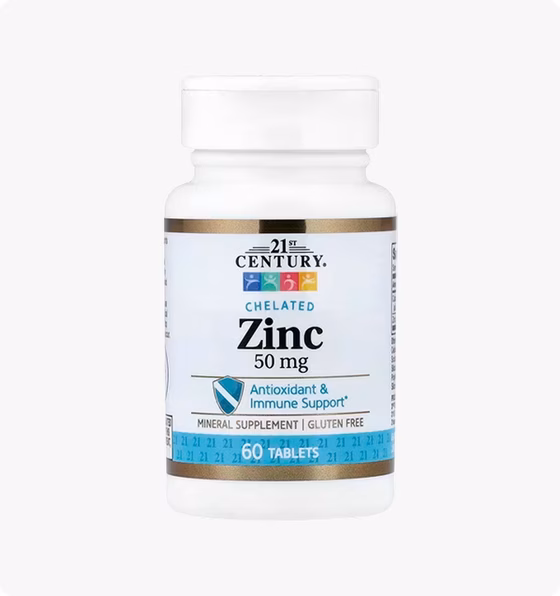 21st Century, Zinc, Chelated, 50 mg, 60 Tablets