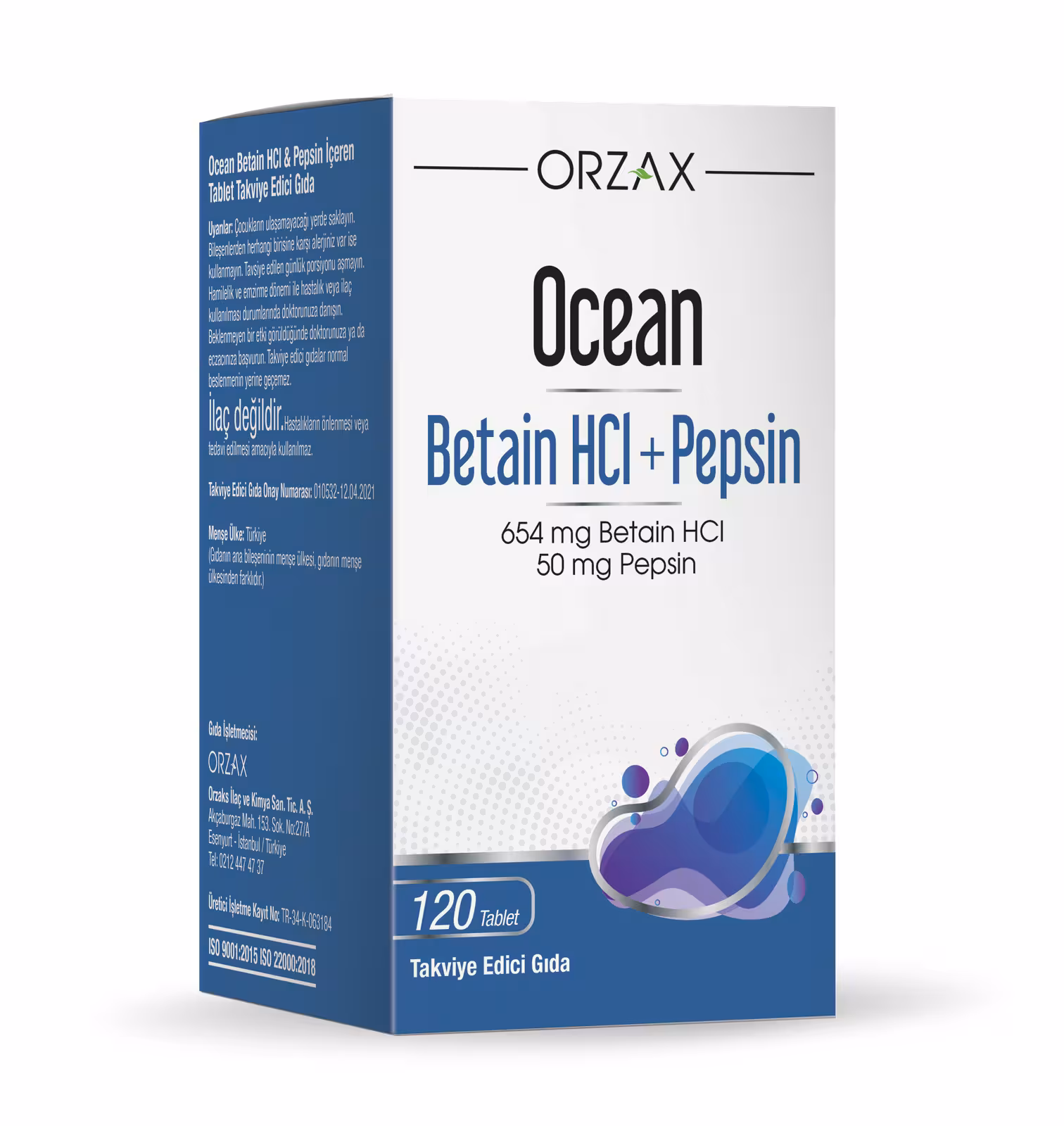 Ocean, Бетаин гидрохлорид + Пепсин, 120 таблеток