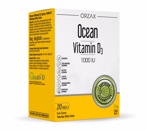 Ocean, Витамин D3, 1000 IU, Спрей, 20 мл