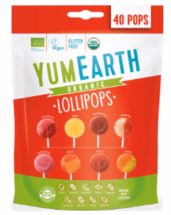 YumEarth, Органические Ассорти, Леденцы на палочке, 40 шт, 248 г
